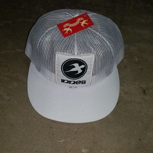 Innes White Mesh Trucker Hat with Logo Patch. Impossible to find these days.